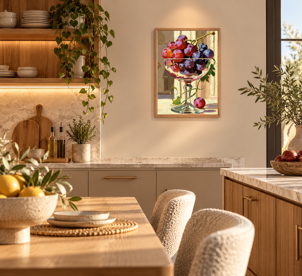 Vindruvor i Skål – Inramad Exklusiv Matt Poster