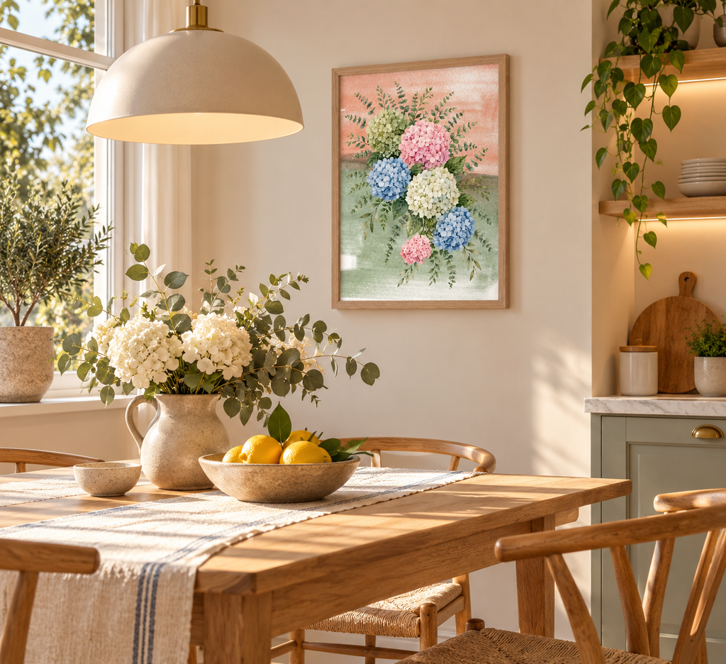 Hortensia i Blom – Exklusiv Matt Poster